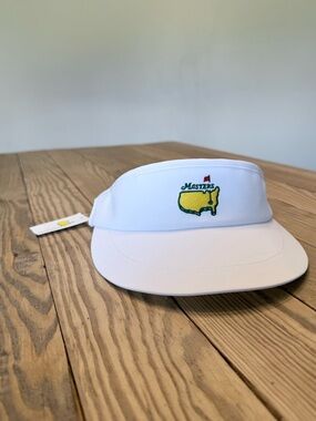 Masters White Visor with Yellow & Green Logo